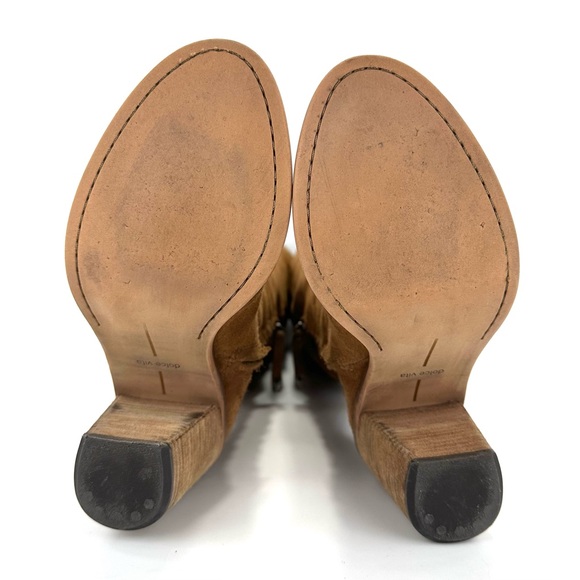 DOLCE VITA OHANNA BROWN GENUINE SUEDE BLOCK HEEL OVER-THE-KNEE/THIGH HIGH BOOTS - Picture 7 of 13
